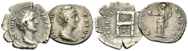 Faustina senior, wife of Antoninus Pius Lot of two Denarii circa 139-141, AR 19m...