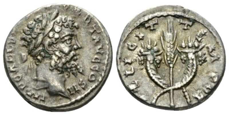 Septimius Severus, 193-211 Denarius Emesa circa 194-195, AR 17.5mm., 3.09g. Laur...