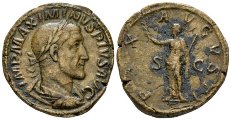 Maximinus I, 235-238 Sestertius circa 236-237, Æ 30mm., 19.67g. MAXIMINVS PIVS A...
