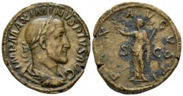 Maximinus I, 235-238 Sestertius circa 236-237, Æ 30mm., 19.67g. MAXIMINVS PIVS AVG GERM Laureate, draped and cuirassed bust r. Rev. PAX – AVGVSTI S – ...