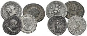 Gordian III, 238-244 Lot of four coins circa 238-310, AR 19mm., 13.94g. Lot of 4 coins: Gordian III: Denarius circa 241, RIC 127. C 69. Gordian III An...