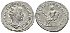 Herennius Etruscus Caesar, 250-251 Antoninianus circa 250-251, AR 22.5mm., 3.93g. Q HER ETR MES DECIVS NOB C Radiate and draped bust r. Rev. PRINCIPI ...