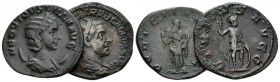 Trebonianus Gallus, 251-253 Lot of two Antoniniani circa 249-251, AR 23mm., 7.98g. Lot of two Antoninianii: Trebonianus Gallus circa 251-253, RIC 57. ...