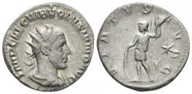 Volusian, 251-253 Antoninianus circa 251-253, AR 21mm., 3.86g. Radiate, draped and cuirassed bust r. Rev. VIRTVS AVGG Virtus standing l., holding shie...