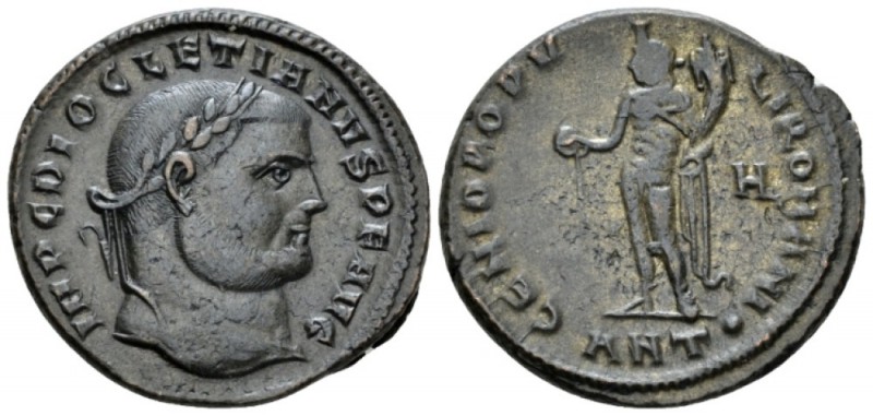 Diocletian, 284-305 Follis Antioch circa 304-305, Æ 28mm., 11.03g. Laureate head...