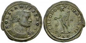 Maximianus Herculius, first reign 286-305 Follis Lugdunum circa 301-303, Æ 29.5mm., 8.45g. IMP MAXIMIANVS AVG Laureate and cuirassed bust r., slight d...