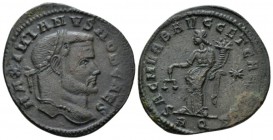 Galerius Maximianus Caesar, 293-305 Follis Rome circa 302-303, Æ 28.5mm., 8.34g. Laureate head r. Rev. RIC 108b.

Rare. About Extremely Fine.