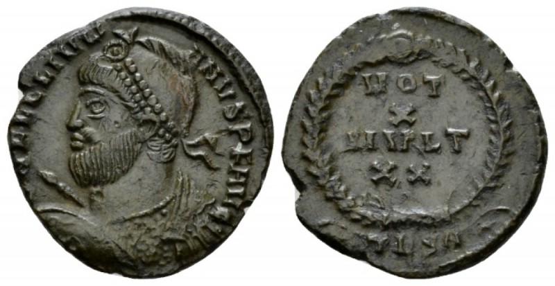 Julian II, 360-363 Follis Thessalonica 361-363, Æ 19mm., 2.57g. D N FL CL IVLIAN...