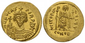 Phocas, 23 November 602 – 5 October 610 Solidus Constantinopolis circa 607-610, AV 21.5mm., 4.52g. d N FOCAS – PERP AVC Draped and cuirassed bust faci...