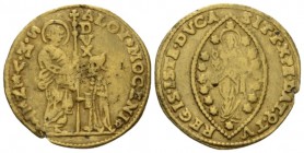 Venezia, Alvise IV Mocenigo, 1763-1778 Zecchino 1763-1778, AV 23.5mm., 3.38g. ALOY MOCEN - S M VENET Doge with standard kneeling before St. Mark. Rev....