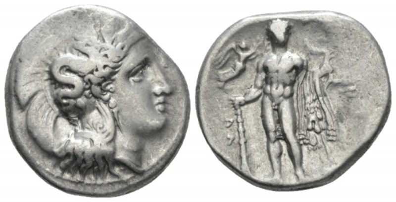 Lucania, Heraclea Nomos circa 330-281, AR 21mm., 7.84g. Head of Athena r., weari...
