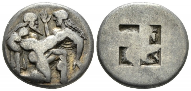 Island of Thrace, Thasos Stater circa 525-463, AR 21.5mm., 8.28g. Naked ithyphal...