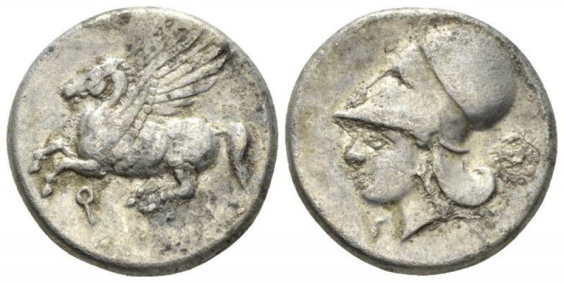 Corinthia, Corinth Stater circa 345-307,, AR 21mm., 8.07g. Pegasus flying to l. ...