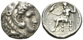 The Seleucid Kings, Seleucus I Nicator, 312- 281 BC Babylon Tetradrachm circa 311-300, AR 25mm., 16.94g. Head of Herakles r., wearing lion skin headdr...