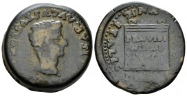 Hispania, Italica Tiberius, 14-37 Dupondius circa 14-37, Æ 30mm., 18.19g. Bare head r. Rev. Altar inscribed. RPC 65.

Nice dark brown tone. Very Fin...