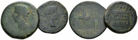 Hispania, Italica and Colonia Patricia Tiberius, 14-37 and Octavian, 27BC-14 AD Lot of two bonzes. circa 14-37, Æ 28mm., 36.61g. Bare head r. Rev. Alt...