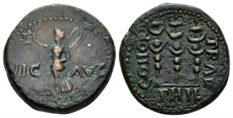 Macedonia, Philippi Pseudo-autonomous issue. Bronze circa 41-68 Time Claudius or...