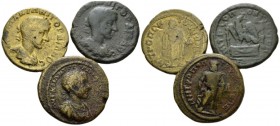 Moesia, Tomis Gordian III, 238-244 Lot of three Bronzes circa 238-244, Æ 20mm., 33.33g. Lot of three bronzes.

Very Fine.

 

In addition, winni...