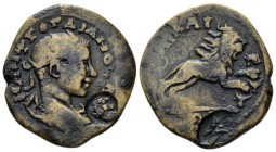 Bithynia, Nicaea Gordian III, 238-244 Bronze circa 238-244, Æ 24mm., 9.53g. Radiate, draped and cuirassed bust r. Rev. Lion advancing r. R.G. -. BMC -...