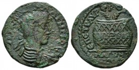 Lydia, Magnesia ad Sipylum Gallienus, 253-268 Bronze circa 253-268, Æ 23mm., 6.39g. ΛIKIN ΓAΛΛIHNOC Laureate, draped and cuirassed bust r. Rev. EΠI CT...