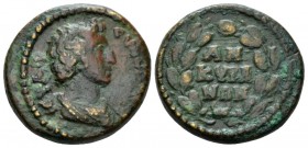 Phrygia, Ancyra Pseudo-autonomous issue. Bronze Time of the Severans circa 193-215, Æ 22mm., 7.20g. Draped bust of the Senate r. Rev. Legend in three ...