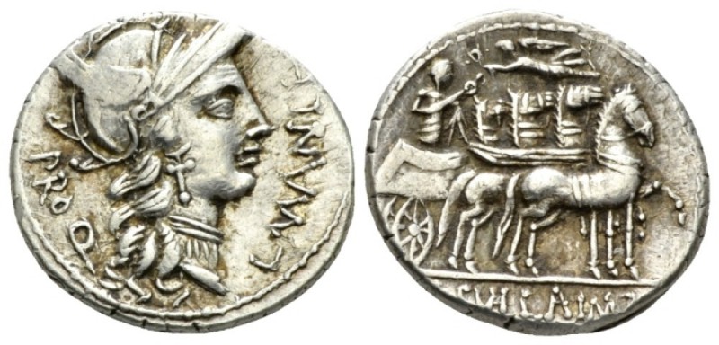 L. Cornelius Sulla Imperator with L. Manlius Torquatus Proquaestor. Denarius min...