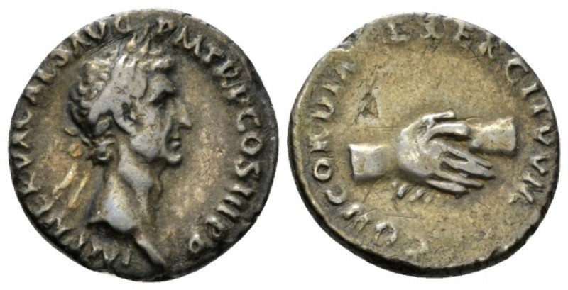 Nerva, 96-98 Denarius circa 97, AR 17mm., 2.88g. IMP NERVA CAES AVG P M TR P COS...