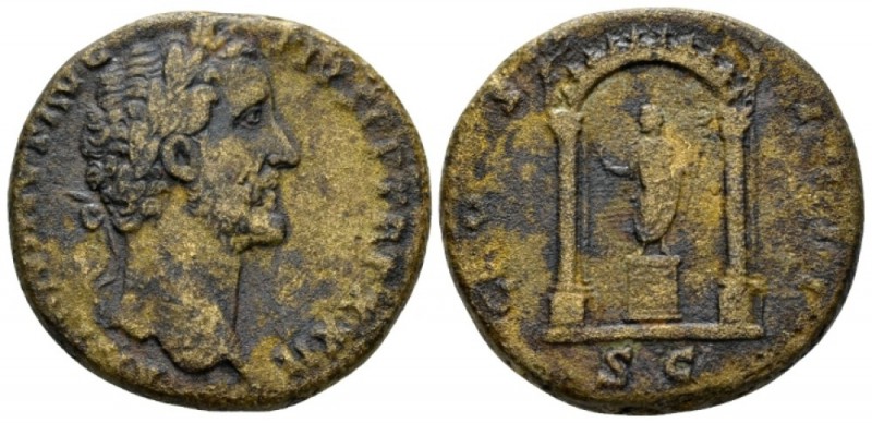 Antoninus Pius, 138-161 Sestertius circa 158-159, Æ 30.5mm., 24.00g. Laureate he...