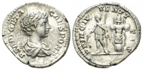 Geta Caesar, 198-209. Denarius circa 200-202, AR 18.5mm., 3.49*g. P SEPT GETA CAES PONT Bare-headed, draped and cuirassed bust r. Rev. PRINC IVVENTVTI...