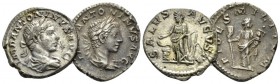 Elagabalus, 218-222 Lot of two Denarii circa 218-222, AR 18.5mm., 5.00g. Lot of two denarii: RIC 141. C 264 and RIC 73. C 38.

Toned. Good Very Fine...