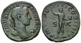 Severus Alexander, 222-235 Sestertius circa 230, Æ 29.5mm., 17.91g. IMP SEV ALE – XANDER AVG Laureate bust r. with drapery on l. shoulder. Rev. P M TR...