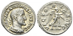 Maximinus I, 235-238 Denarius 235-236, AR 19.5mm., 3.15g. IMP MAXIMINVS PIVS AVG Laureate, draped and cuirassed bust r. Rev. VICTORIA AVG Victory adva...