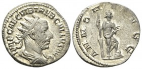 Trebonianus Gallus, 251-253 Antonianus circa 251-253, AR 20.5mm., 3.94g. IMP CAE C VIB TREB GALLVS AVG Radiate, draped and cuirassed r. Rev. ANNONA AV...