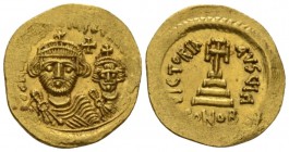 Heraclius, 5 October 610 – 11 January 641, with colleagues from January 613 Solidus uncertain Eastern mint, Jerusalem (?) 613-618, AV 21mm., 4.38g. dd...