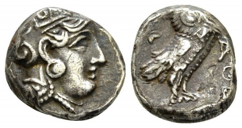 Attica, Athens Tetradrachm circa 353-294, AR 21.5mm., 16.96g. Helmeted head of A...