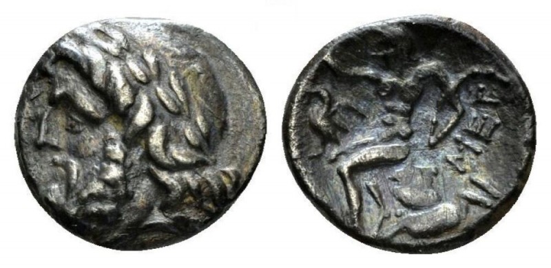 Arcadia, Megalopolis Triobol - Hemidrachm circa 80-50, AR 14.5mm., 2.18g. Laurea...