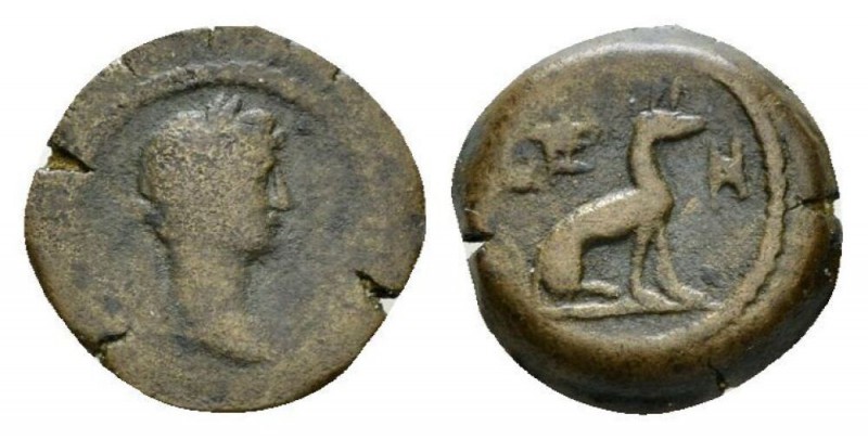 Egypt, Alexandria Hadrian, 117-138 Hemiobol circa 124-125 (year 9), Æ 14mm., 2.1...