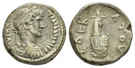 Egypt, Alexandria Hadrian, 117-138 Tetradracm circa 125-126 (year 11), billon 24mm., 13.18g. Laureate, draped and cuirassed bust r. Rev. Canopus of Is...