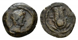 Egypt, Alexandria Hadrian, 117-138 Hemiobol circa 129-130 (year 14), Æ 15.5mm., 2.31g. Laureate head r. Rev. Headdress of Isis; in field, L-IΔ. Dattar...