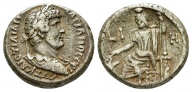 Egypt, Alexandria Hadrian, 117-138 Tetradrachm circa 133-134 (year 18), billon 24.5mm., 12.25g. Laureate, draped, and cuirassed bust r. Rev. Sarapis s...