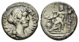 Egypt, Alexandria Faustina junior, daughter of Antoninus Pius and wife of Marcus Aurelius Tetradrachm circa 149-150 (year 13), billon 23mm., 12.03g. D...