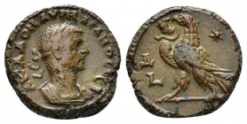 Egypt, Alexandria Aurelian, 270-275 Tetradrachm circa 272-273 (year 4), billon 21.5mm., 11.60g. Laureate and cuirassed bust r. Rev. Eagle standing l.,...