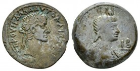 Egypt, Alexandria. Dattari. Galba, 68-69 Diobol circa 68-69 (year 2), Æ 26mm., 10.85g. Laureate head r. Rev. Draped bust of Isis r. wearing crown of U...