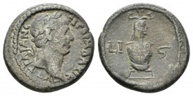 Egypt, Alexandria. Dattari. Trajan, 98-117 Tetradrachm circa 112-113 (year 16), billon 23mm., 11.78g. Laureate head r. Rev. Canopus of Osiris r.; in f...