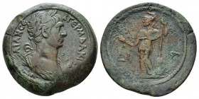 Egypt, Alexandria. Dattari. Trajan, 98-117 Drachm circa 112-113 (year 16), Æ 35mm., 22.44g. Laureate and cuirassed bust r., wearing aegis. Rev. Athena...