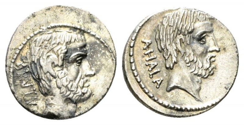 M. Iunius Brutus. Denarius circa 54, AR 18mm., 3.72g. BRVTVS Head of L. Iunius B...