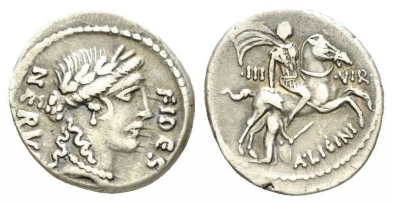 A. Licinius Nerva Denarius circa 47, AR 18.5mm., 3.90g. Laureate head of Fides r...