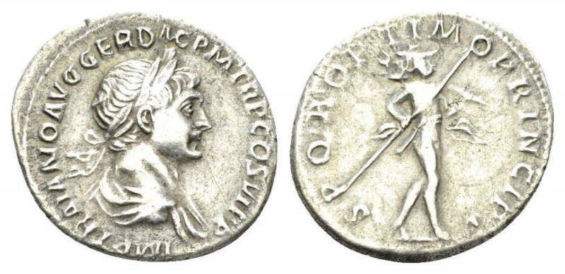 Trajan, 98-117 Denarius circa 112-114, AR 20mm., 2.92g. IMP TRAIANO AVG GER DAC ...