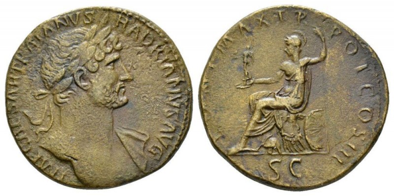 Hadrian, 117-138 Sestertius circa 119-120, Æ 33mm., 22.43g. IMP CAESAR TRAIANVS ...