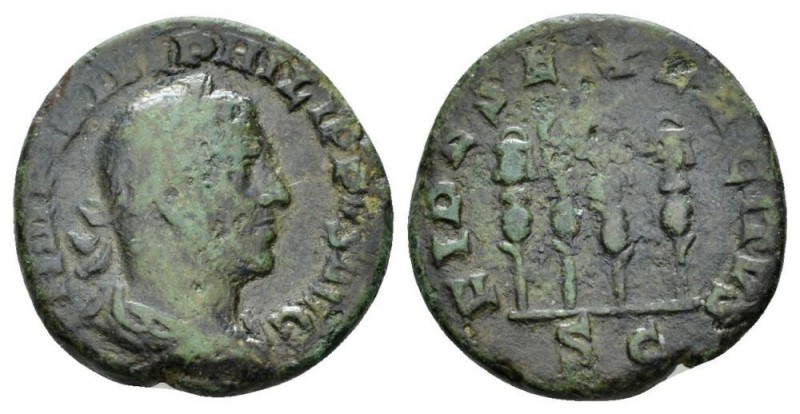 Philip I, 244-249 As circa 244-249, Æ 25mm., 7.98g. IMP M IVL PHILIPPVS AVG Laur...